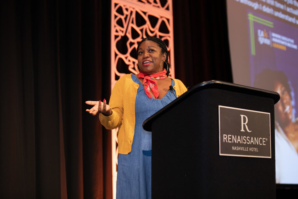 Deesha Dyer, former White House Social Secretary, on stage at EA Ignite Nashville 2025 Conference